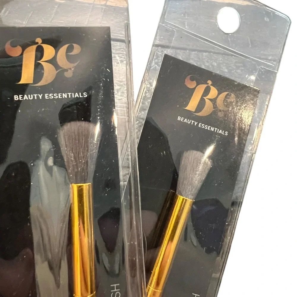 Beauty Essentials Makeup Brush 2 Pc Eye Crease Eyeshadow Marble Color‎ Handle